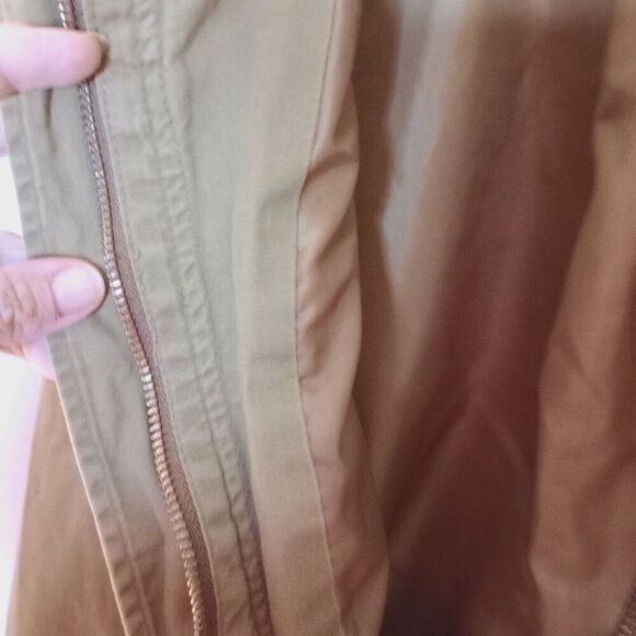 Charlotte Russe Utility Jacket Khaki Multi Pocket Lightweight Lined Coat Large - Picture 5 of 6